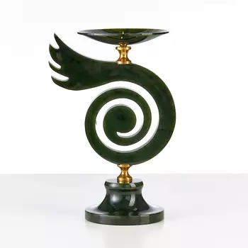 Подсвечник Байкальский ветер нефрит 19,5 см