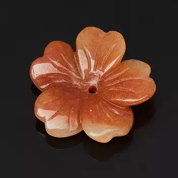 Пуговица цветок авантюрин персиковый 3 см