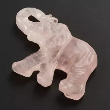 Пуговица слон розовый кварц 4 см