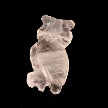 Пуговица сова розовый кварц 2,5 см