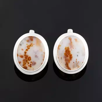 Серьги агат пейзажный (серебро 925 пр.)