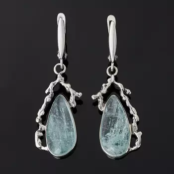 Серьги аквамарин (серебро 925 пр.)