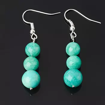 Серьги амазонит (биж. сплав)