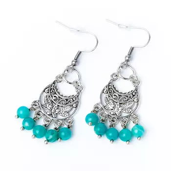 Серьги амазонит (биж. сплав, сталь хир.)