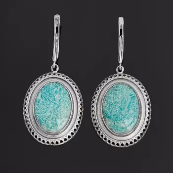 Серьги амазонит (серебро 925 пр.)