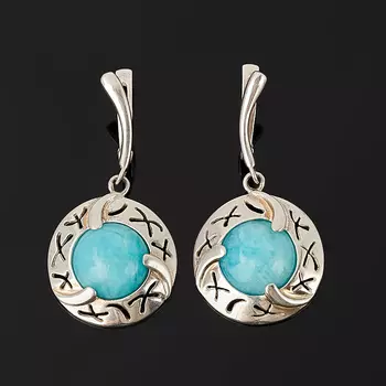 Серьги амазонит (серебро 925 пр.)