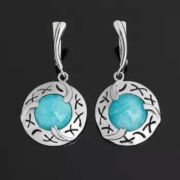 Серьги амазонит (серебро 925 пр.)