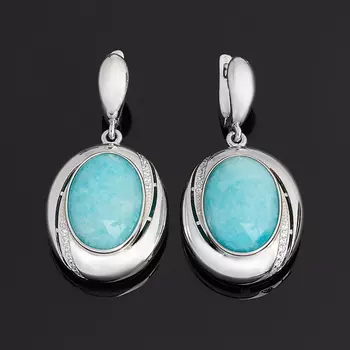 Серьги амазонит (серебро 925 пр.)