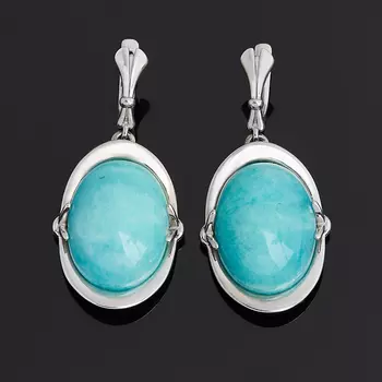 Серьги амазонит (серебро 925 пр.)