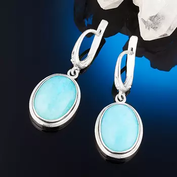 Серьги амазонит (серебро 925 пр.)