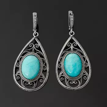 Серьги амазонит (серебро 925 пр.)