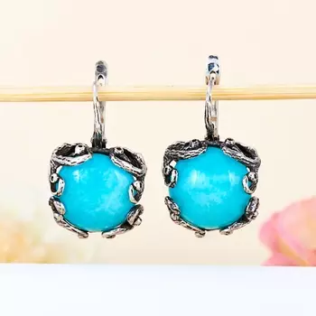 Серьги амазонит (серебро 925 пр.)