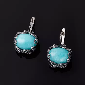 Серьги амазонит (серебро 925 пр.)