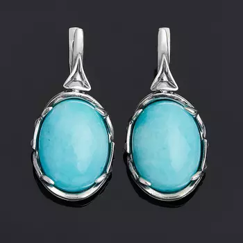 Серьги амазонит (серебро 925 пр. оксидир.)