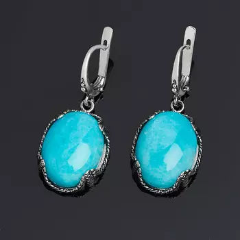 Серьги амазонит (серебро 925 пр. оксидир.)