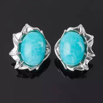 Серьги амазонит (серебро 925 пр. родир. бел.)