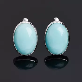 Серьги амазонит (серебро 925 пр. родир. бел.)