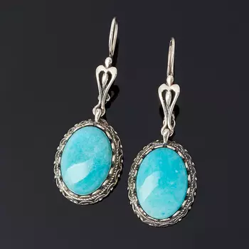 Серьги амазонит (серебро 925 пр. родир. бел.)