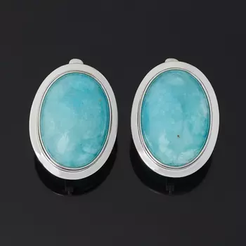 Серьги амазонит (серебро 925 пр. родир. бел.)