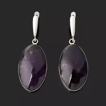 Серьги аметист (биж. сплав оксидир., нейзильбер)