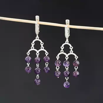 Серьги аметист (серебро 925 пр.)