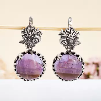 Серьги аметист (серебро 925 пр.)