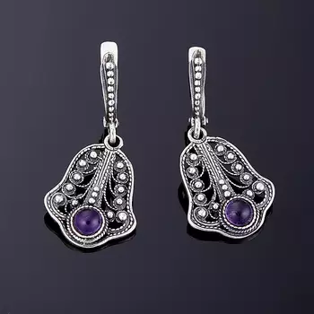 Серьги аметист (серебро 925 пр.)