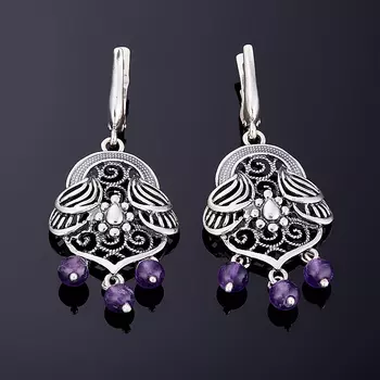 Серьги аметист (серебро 925 пр.)