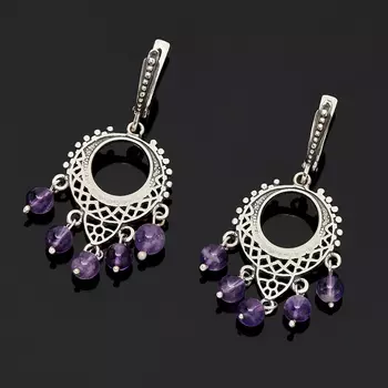 Серьги аметист (серебро 925 пр.)