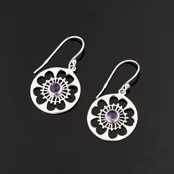 Серьги аметист (серебро 925 пр.)