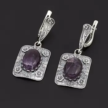 Серьги аметист (серебро 925 пр.)