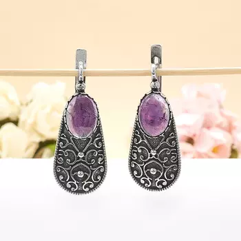 Серьги аметист (серебро 925 пр.)