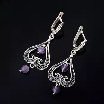 Серьги аметист (серебро 925 пр.)