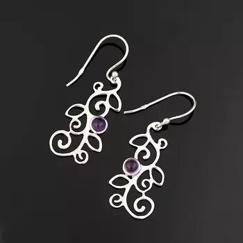 Серьги аметист (серебро 925 пр.)