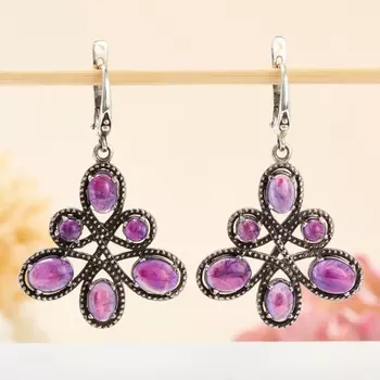 Серьги аметист (серебро 925 пр.)