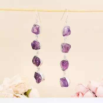 Серьги аметист (серебро 925 пр.)
