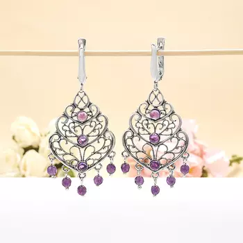 Серьги аметист (серебро 925 пр.)