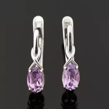 Серьги аметист (серебро 925 пр.) огранка