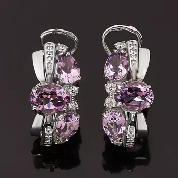 Серьги аметист (серебро 925 пр.) огранка