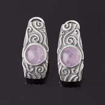 Серьги аметист (серебро 925 пр. оксидир.)