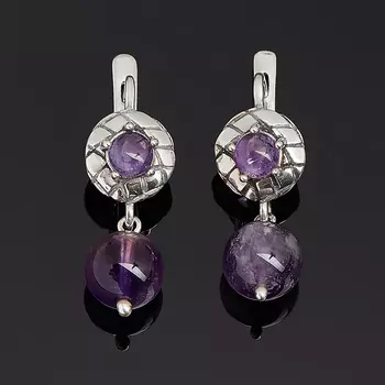 Серьги аметист (серебро 925 пр. оксидир.)