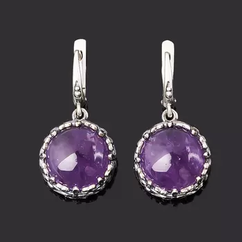 Серьги аметист (серебро 925 пр. оксидир.)