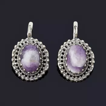 Серьги аметист (серебро 925 пр. оксидир.)