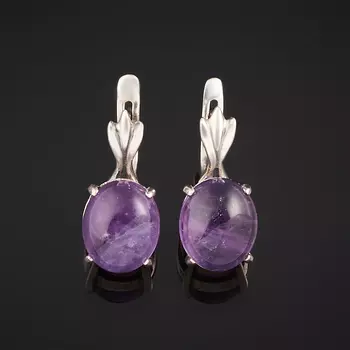 Серьги аметист (серебро 925 пр. оксидир.)