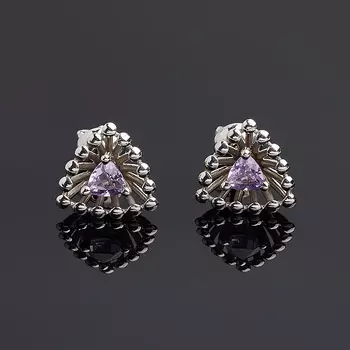 Серьги аметист (серебро 925 пр. оксидир.) пуссеты огранка
