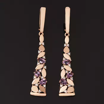 Серьги аметист (серебро 925 пр. позолота) огранка