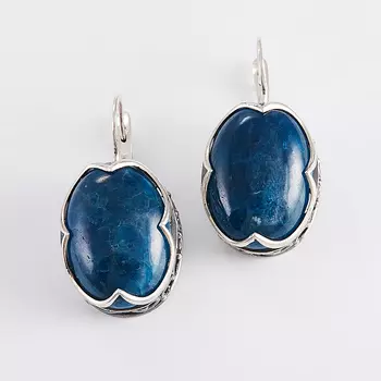Серьги апатит синий (серебро 925 пр.)