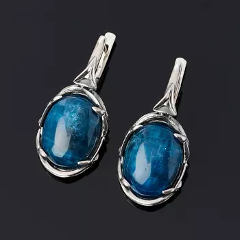 Серьги апатит синий (серебро 925 пр. оксидир.)