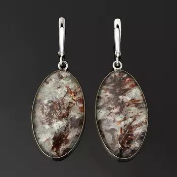 Серьги астрофиллит (дублет) (биж. сплав, нейзильбер)