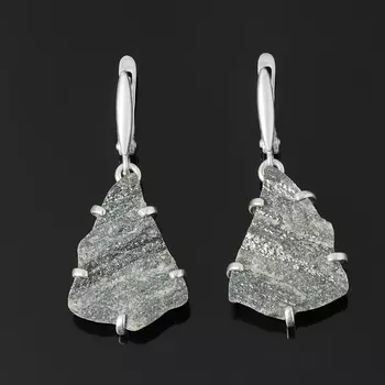 Серьги авантюрин черный (серебро 925 пр.)